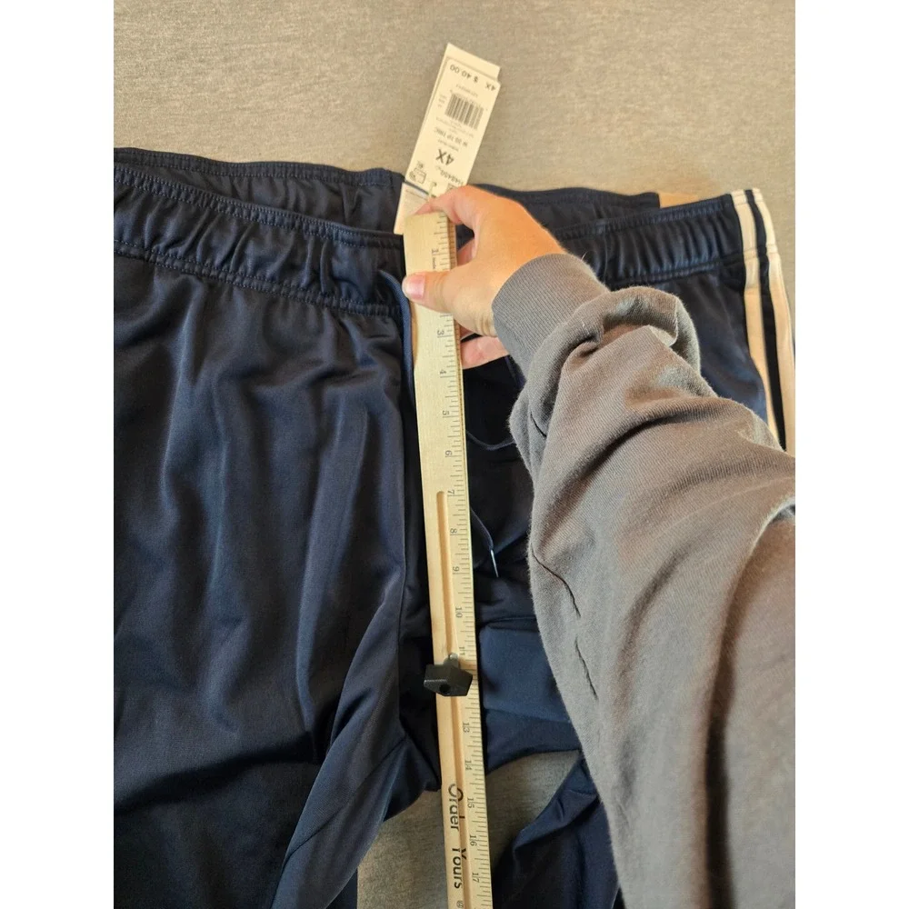 Adidas Track Pants Mens 4X Navy Blue 3-Stripes Slim Fit Tricot Athletic NWT